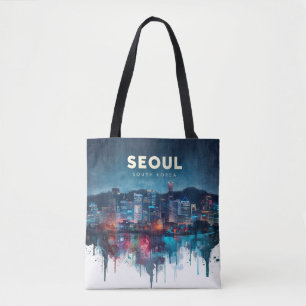 ソウル韓国水彩画旅行アート トートバッグ