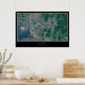 ソウル韓国衛星ポスターマップ ポスター (キッチン)