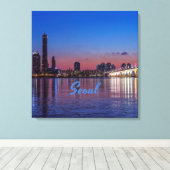 ソウル首都スカイライン キャンバスプリント (インサイチュ (ウッドフロア))