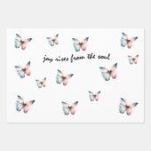 ソウル・バタフライからアクアパープルジョイが咲く ラッピングペーパーシート (正面)