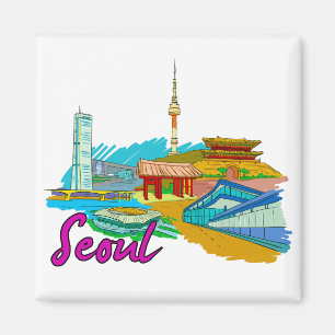 ソウル-南Korea.png マグネット