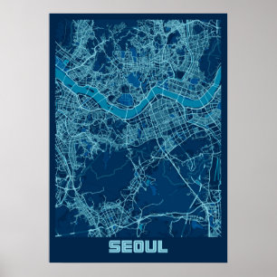 ソウル – 韓国平和都市の地図 ポスター