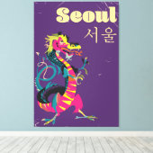 ソウル 韓国旅行ポスター キャンバスプリント (インサイチュ (ウッドフロア))