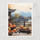 ソウル 韓国 アート ビンテージ 旅行 イラスト ポストカード (正面)