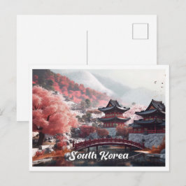 ソウル 韓国 アート ビンテージ 旅行 イラスト ポストカード