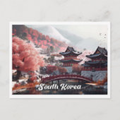 ソウル 韓国 アート ビンテージ 旅行 イラスト ポストカード (正面)