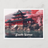 ソウル 韓国 アート ビンテージ 旅行 イラスト ポストカード (正面)