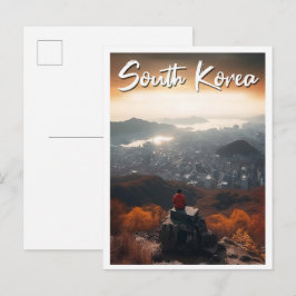 ソウル 韓国 アート ビンテージ 旅行 イラスト ポストカード