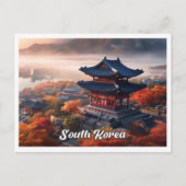 ソウル 韓国 アート ビンテージ 旅行 イラスト ポストカード (正面)