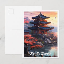 ソウル 韓国 アート ヴィンテージ 旅行 イラスト ポストカード
