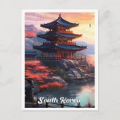 ソウル 韓国 アート ヴィンテージ 旅行 イラスト ポストカード (正面)