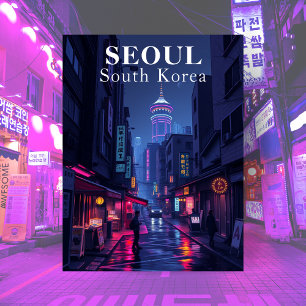 ソウル 韓国 ノワール 夜の街 ポストカード