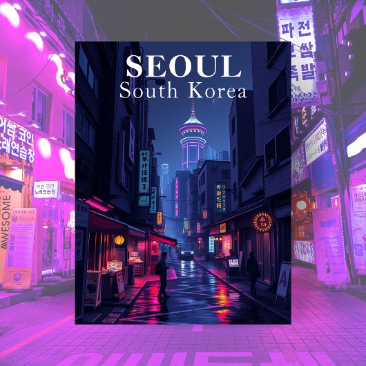 ソウル 韓国 ノワール 夜の街 ポストカード
