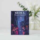 ソウル 韓国 ノワール 夜の街 ポストカード (スタンド正面)