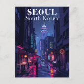 ソウル 韓国 ノワール 夜の街 ポストカード (正面)