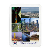 ソウル – 韓国 – モザイク – 磁石 (縦)