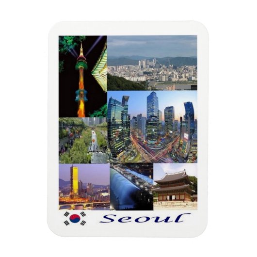 ソウル – 韓国 – モザイク – 磁石 (縦)