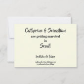 ソウル, 韓国 ヴィンテージ地図 セーブザデート (裏面)