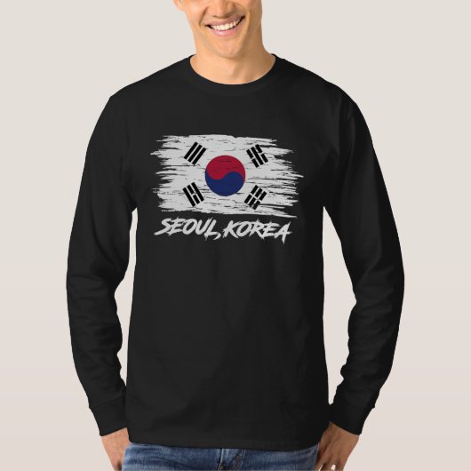 ソウル 韓国 国旗 レトロ 韓国 国民 ファン Tシャツ (正面)