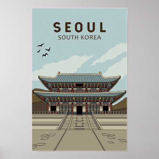 ソウル 韓国 旅行 アート ヴィンテージ ポスター (正面)