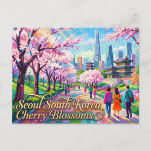 ソウル 韓国 桜 ポストカード