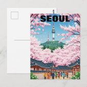 ソウル 韓国 桜 ポストカード (正面/裏面)
