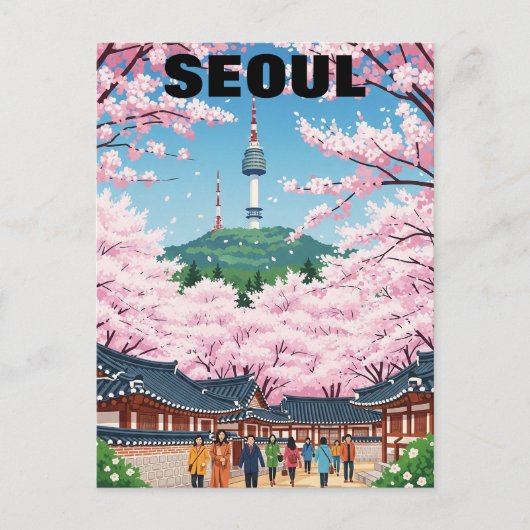 ソウル 韓国 桜 ポストカード (正面)