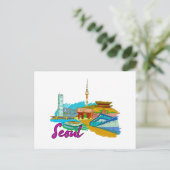 ソウル – 韓国.png ポストカード (スタンド正面)