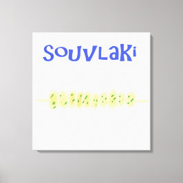 ソウヴラキのギリシャ絵画料理アート キャンバスプリント