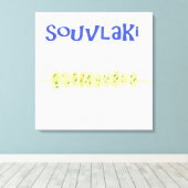 ソウヴラキのギリシャ絵画料理アート キャンバスプリント (インサイチュ (ウッドフロア))