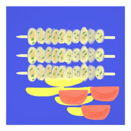 ソウヴラキのギリシャ絵画料理アート フォトプリント           