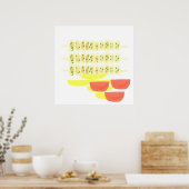 ソウヴラキのギリシャ絵画料理アート ポスター (キッチン)