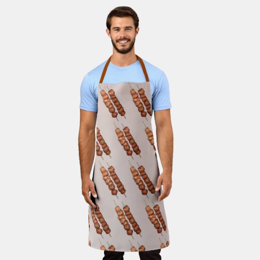 ソウヴラキ肉豚串ギリシャファストフードGreece エプロン (着用した状態)