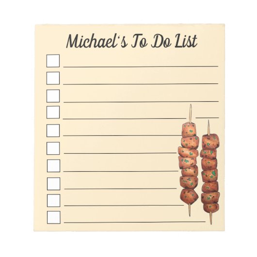 ソウヴラキ肉豚串ギリシャファストフードGreece ノートパッド (正面)