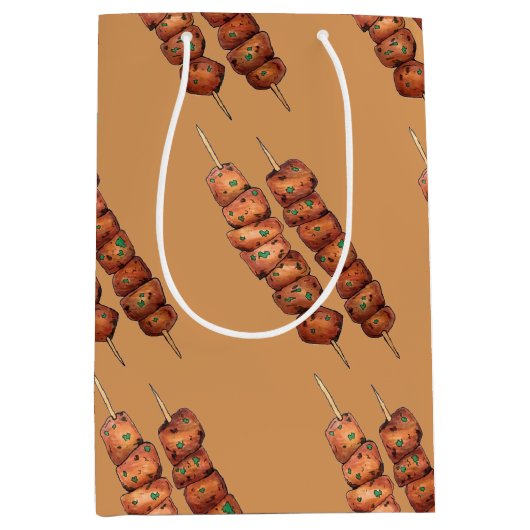 ソウヴラキ肉豚串ギリシャファストフードGreece ミディアムペーパーバッグ (正面)