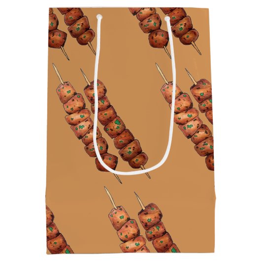 ソウヴラキ肉豚串ギリシャファストフードGreece ミディアムペーパーバッグ (裏面)