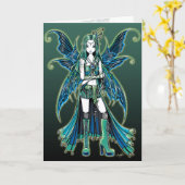 "ソエ"の緑のCeletial星の妖精の芸術カード カード (黄色い花)