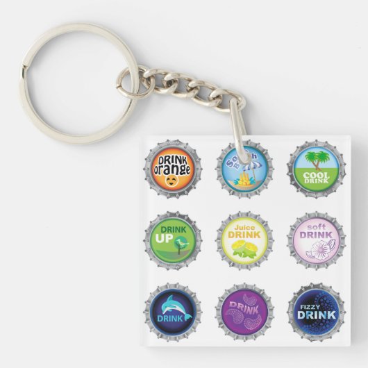 ソカラフルダボトルキャップ キーホルダー (正面)