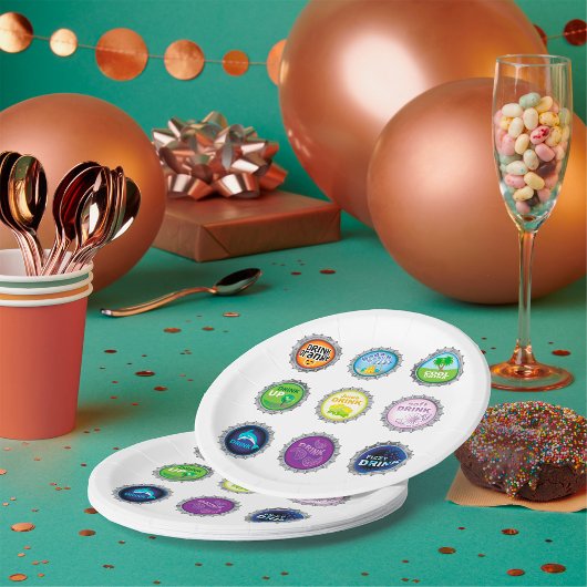 ソカラフルダボトルキャップ ペーパープレート