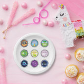 ソカラフルダボトルキャップ ペーパープレート (パーティー)