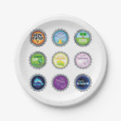 ソカラフルダボトルキャップ ペーパープレート (正面)