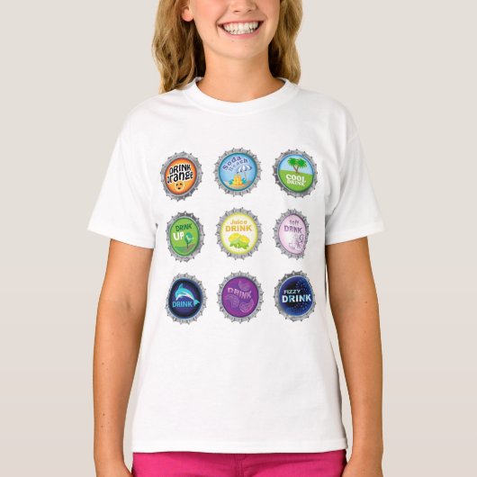 ソカラフルダボトルキャップ Tシャツ (正面)