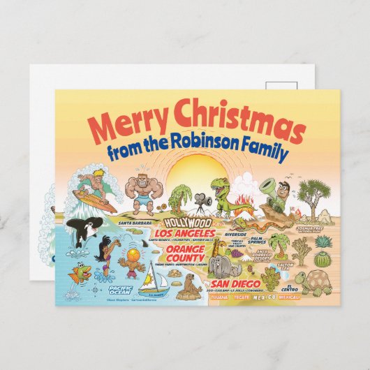 ソカルサンセットカスタムクリスマス ポストカード (正面/裏面)