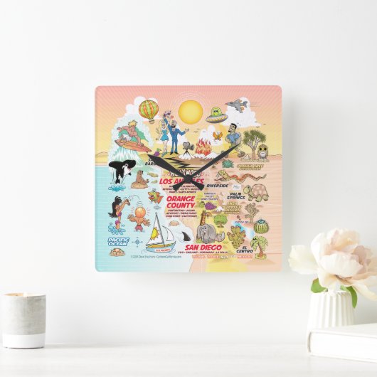 ソカルサンセット スクエア壁時計 (ホーム)