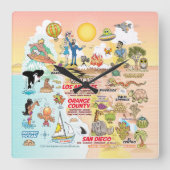 ソカルサンセット スクエア壁時計 (正面)