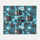 ソカンドロフローラ鳥 フリースブランケット (正面(横))