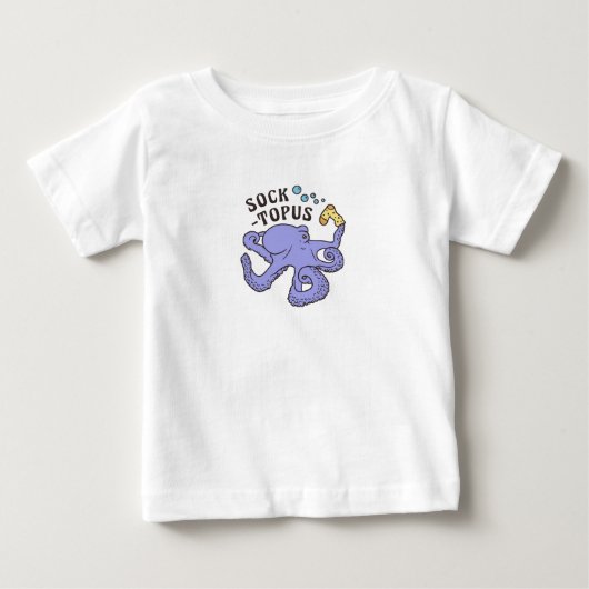 ソクトパスブルータコ靴下おもしろいミーム ベビーTシャツ (正面)