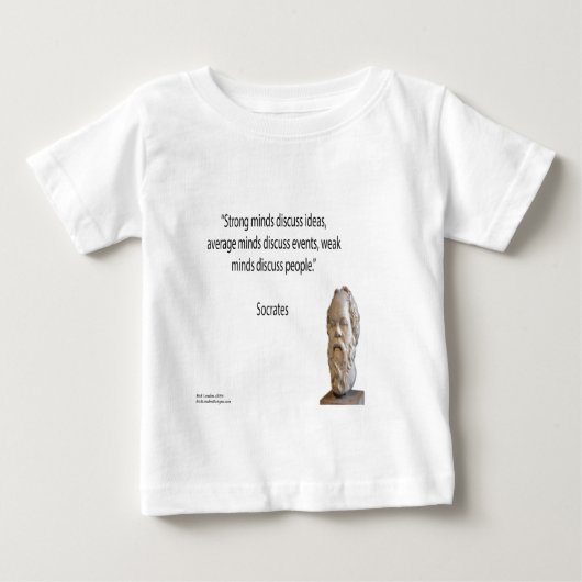 ソクラテスと有名な"偉人"の引用 ベビーTシャツ (正面)