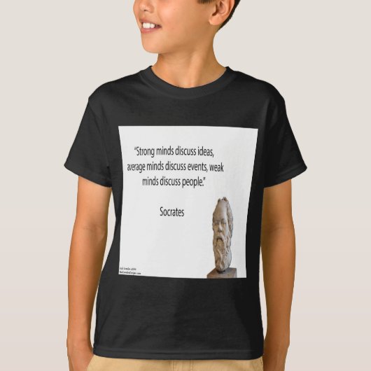 ソクラテスと有名な"偉人"の引用 Tシャツ (正面)