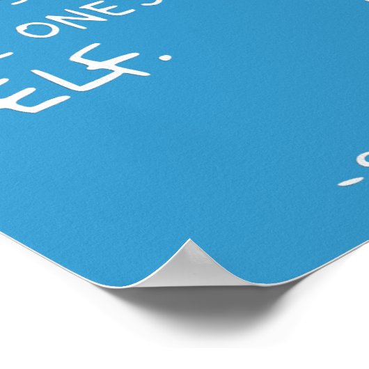 ソクラテスの「世界を動かす」引用文ポスター（青） ポスター (角)